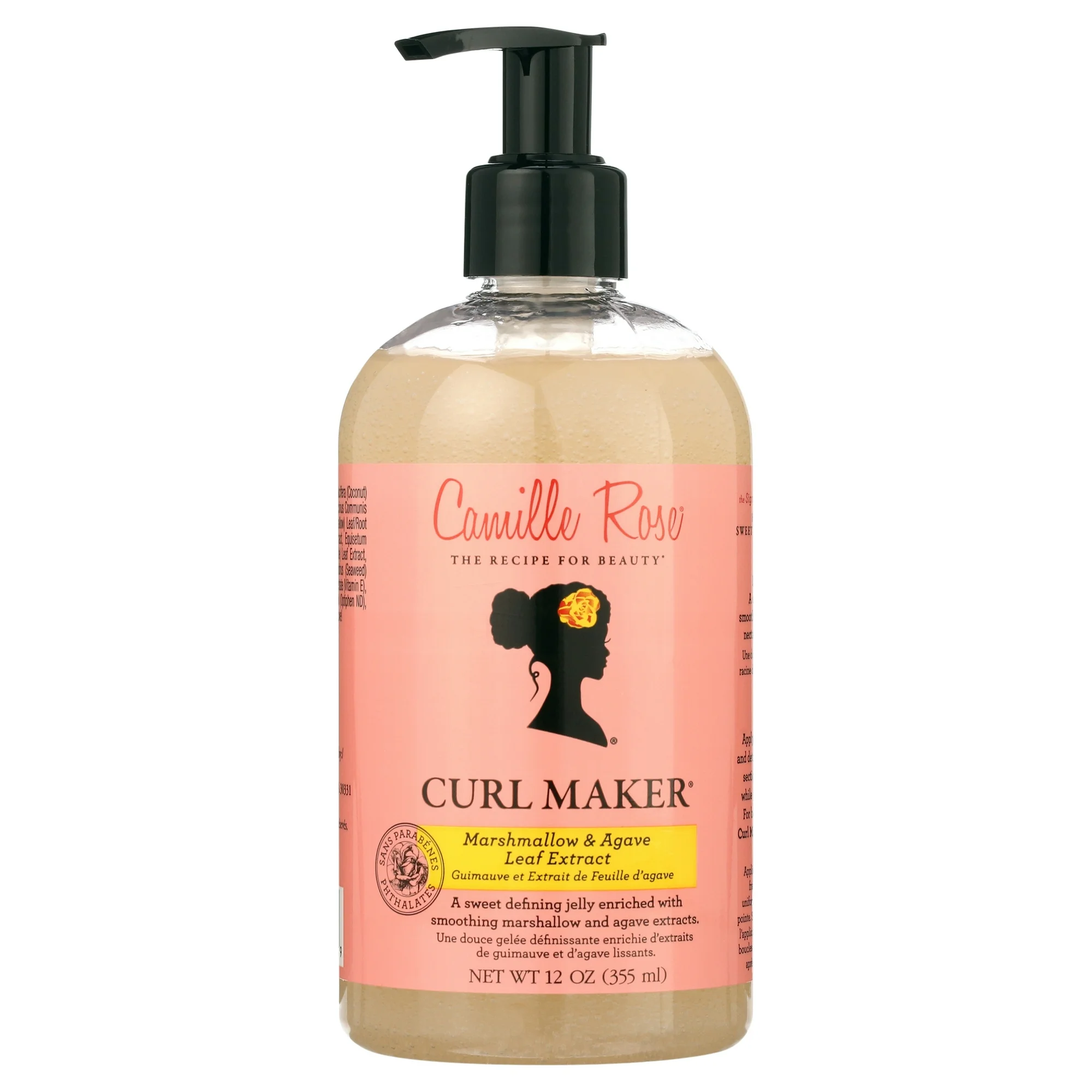 Camille Rose Curl Maker Define & Style Hair Styling Gel with Marshmallow Extract & Agave Leaf Extract, 12oz