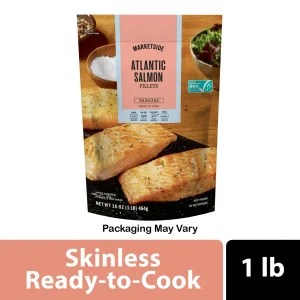 Marketside Skinless Atlantic Salmon Portions, 1 lb Bag (Frozen Fish)