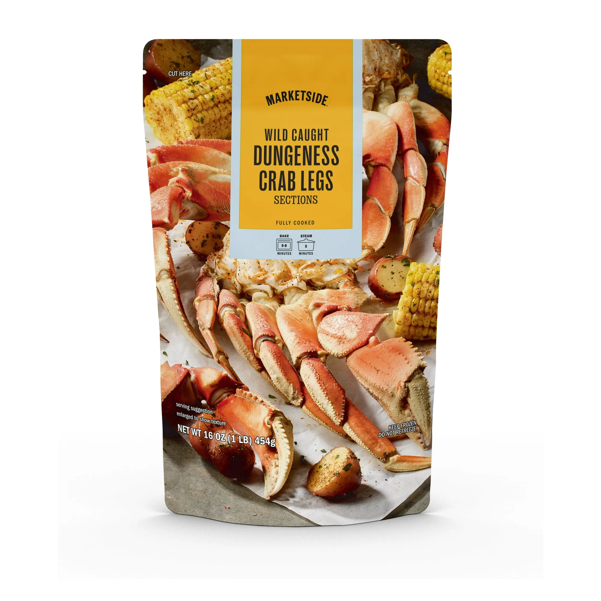 Marketside Wild Caught Fully Cooked Dungeness Crab Legs, 16 oz (Frozen)