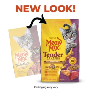 Meow Mix Tender Centers with Basted Bites, Chicken & Tuna Flavors, Dry Cat Food, 3 lb. Bag