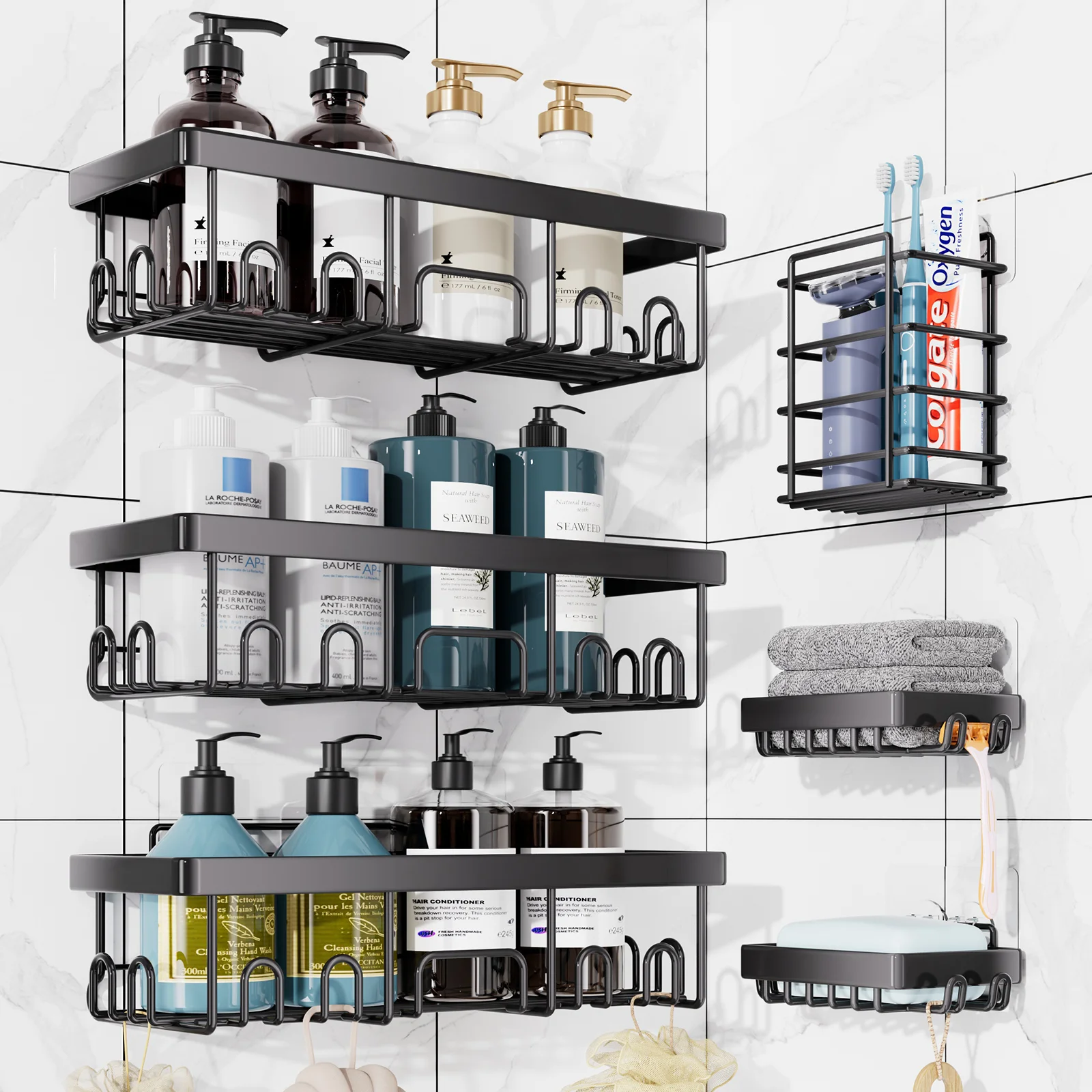 Ophanie Adhesive Shower Caddy 6 Pack